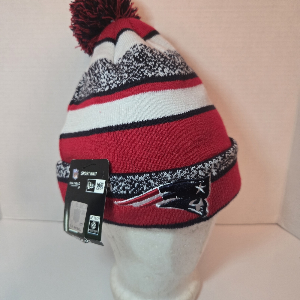 NFL Patriots Adult Red, Blue, and White Beanie